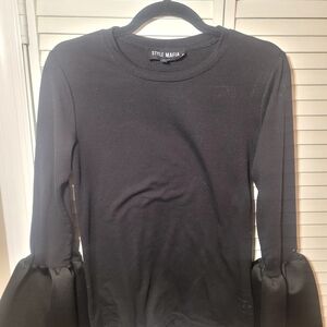 Style Mafia Black Ruffle Sleeve Sweatshirt